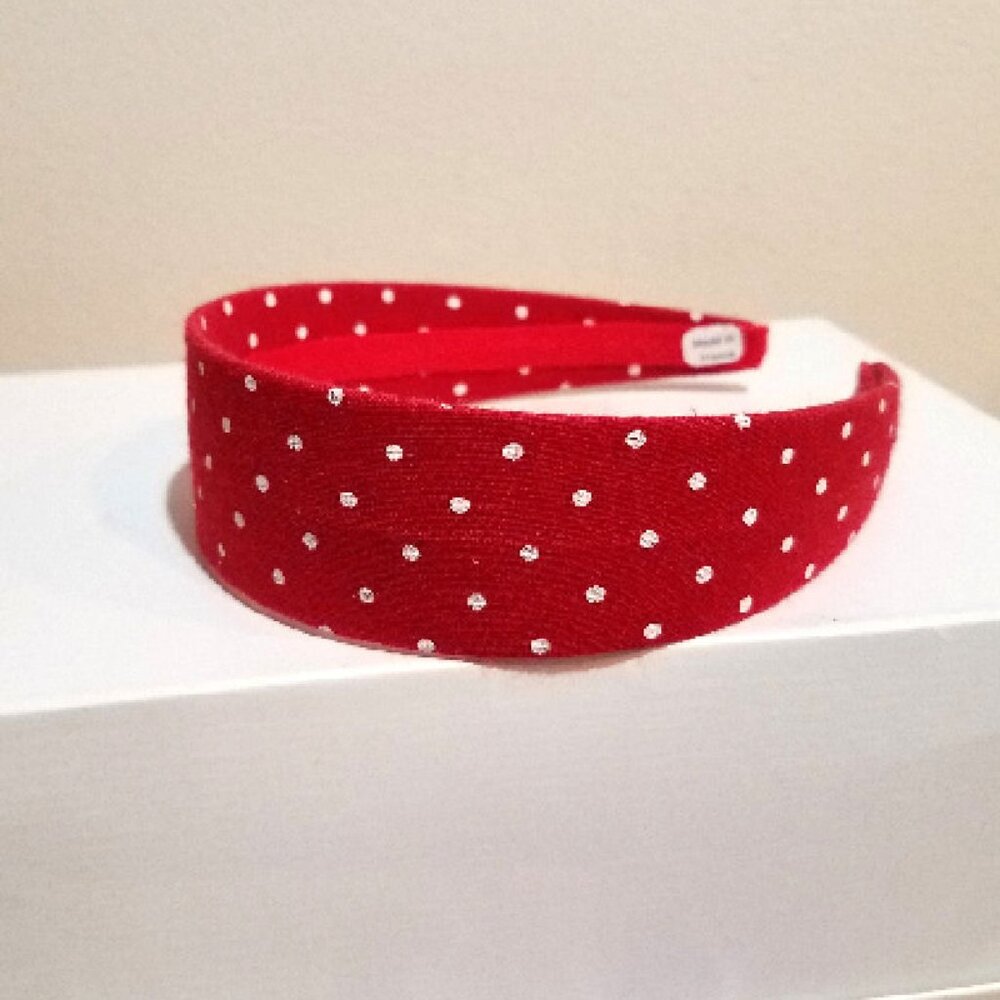 Red White Polka‎ Dots Girls Headband Designer Made in France NEW